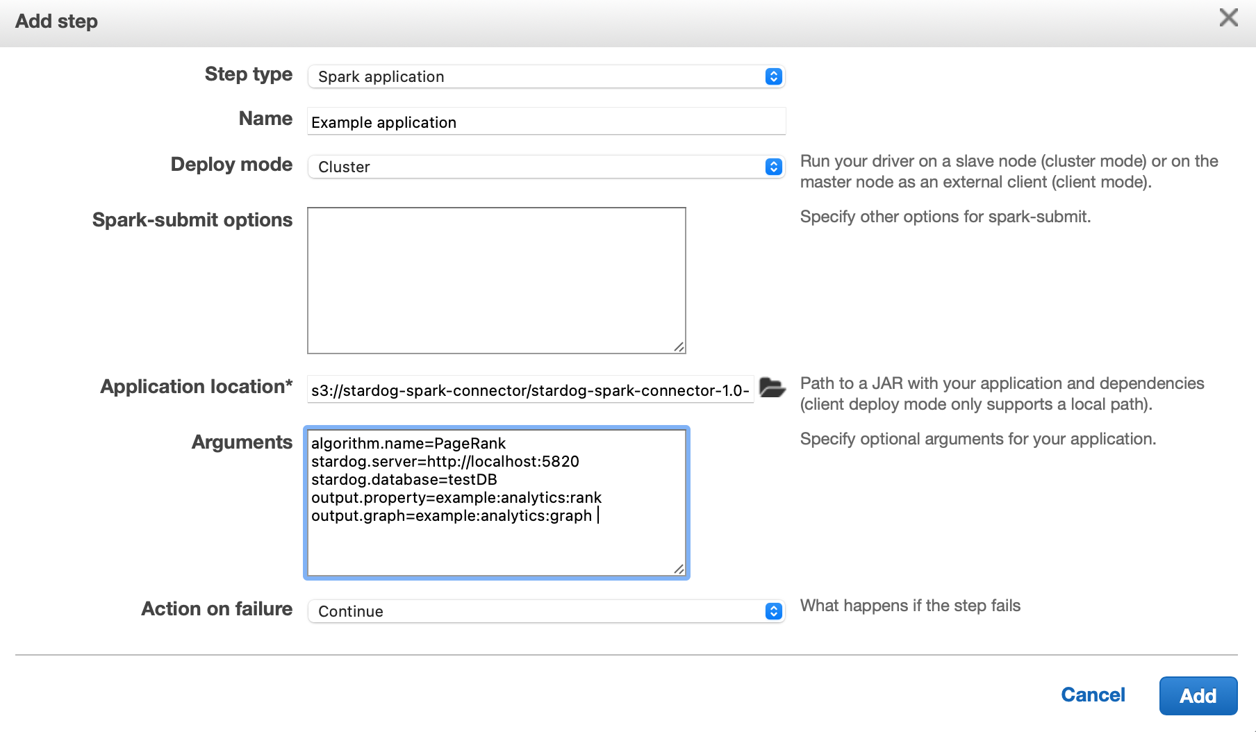 Configure step