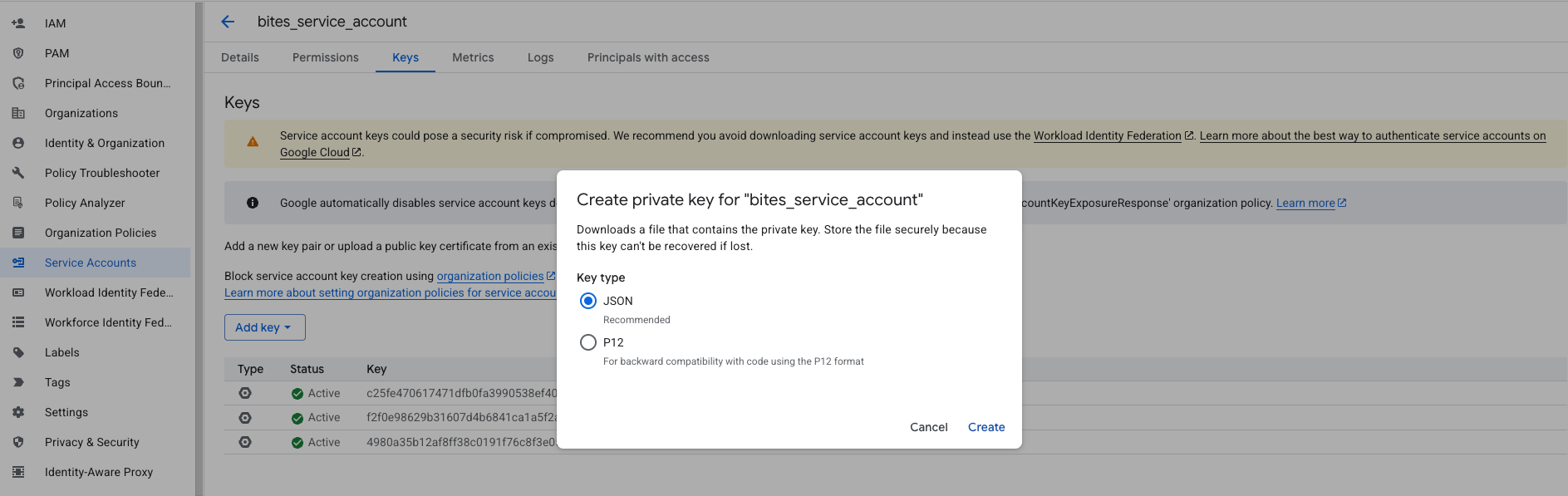 Google Drive Key Setup