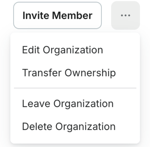 org settings