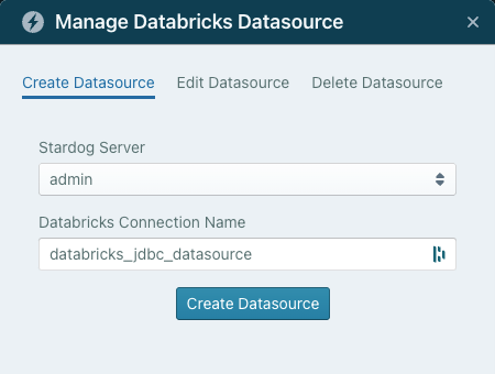 Manage Databricks Datasource