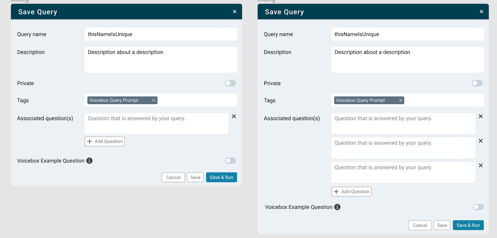 save vbx query explorer